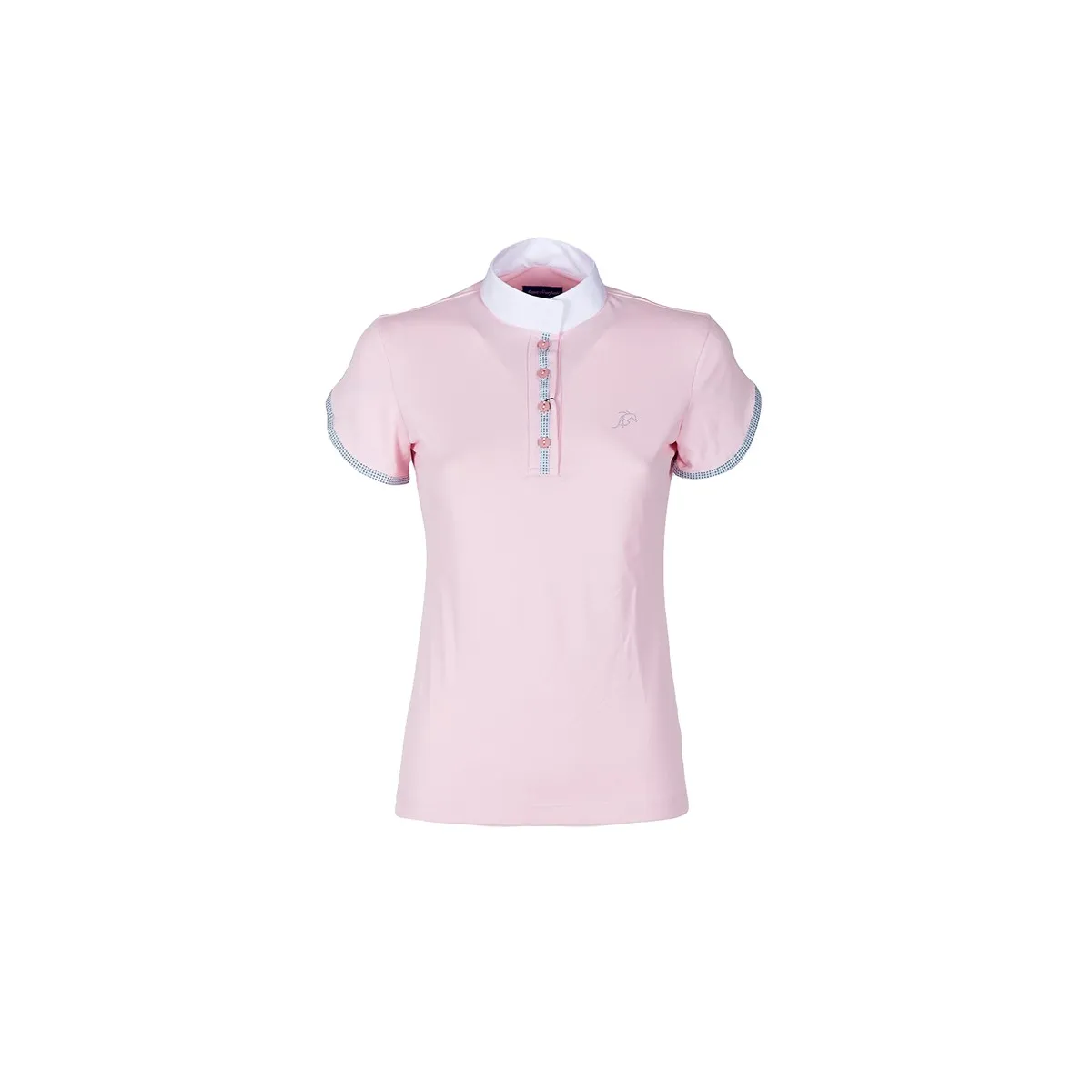 LADIES PIQUE RIDING POLO SHIRT BY ANNA SCARPATI, STAND UP COLLAR,  MOD. FUERTE ANNA SCARPATI COL. PALE PINK