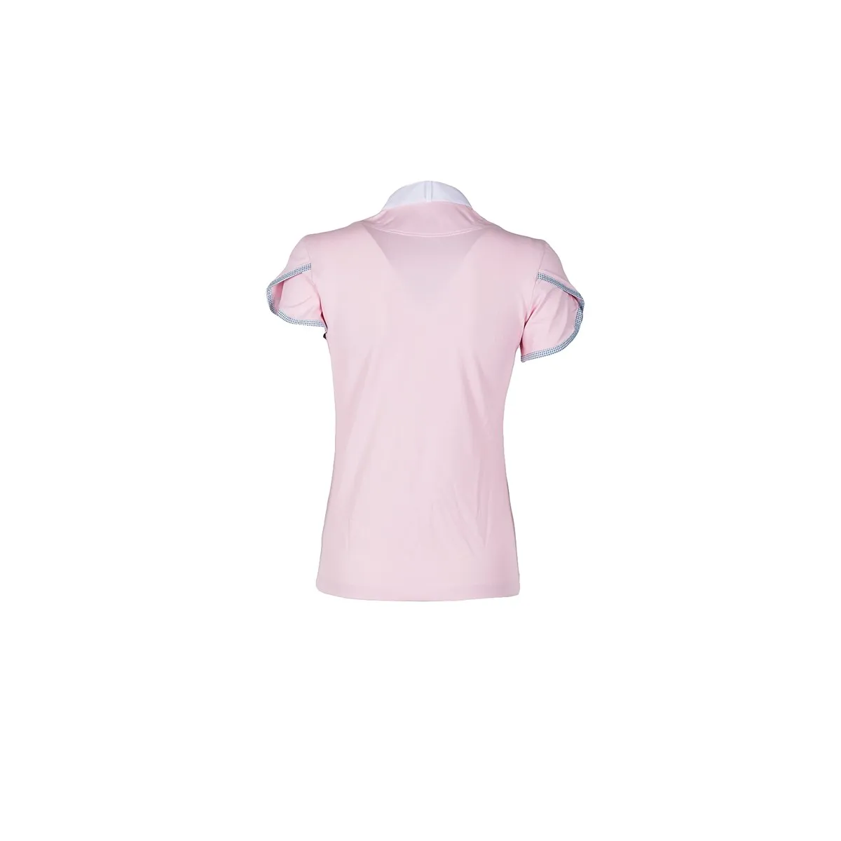 LADIES PIQUE RIDING POLO SHIRT BY ANNA SCARPATI, STAND UP COLLAR,  MOD. FUERTE ANNA SCARPATI COL. PALE PINK