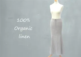 lange linnen A-lijn rok / organic linen A-line maxi skirt