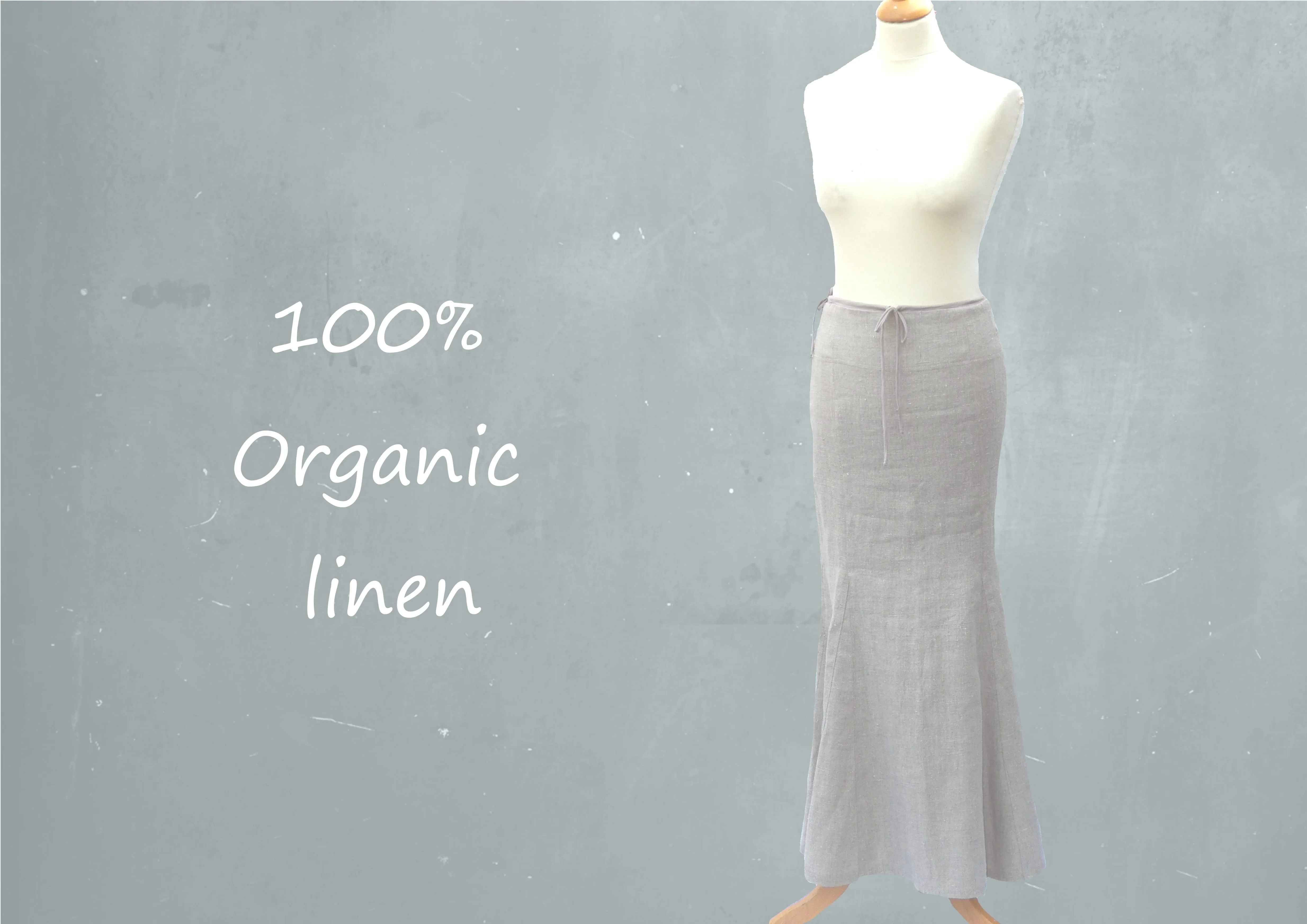 lange linnen A-lijn rok / organic linen A-line maxi skirt