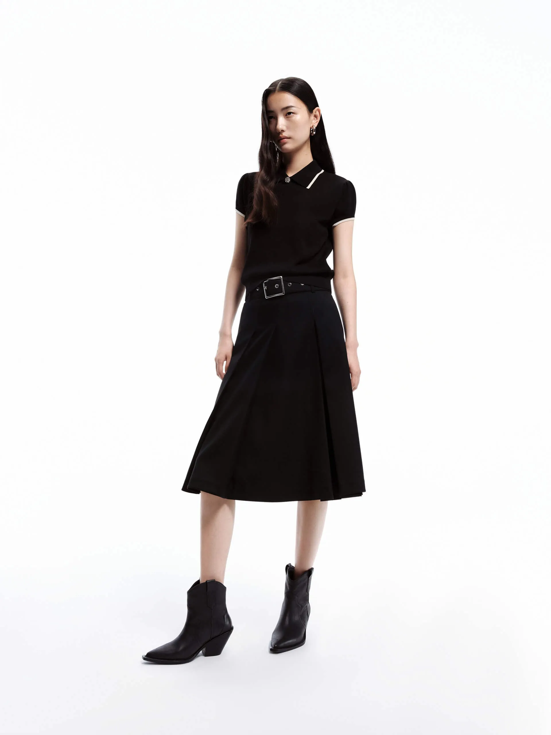 Lapel Collar Fitted Top