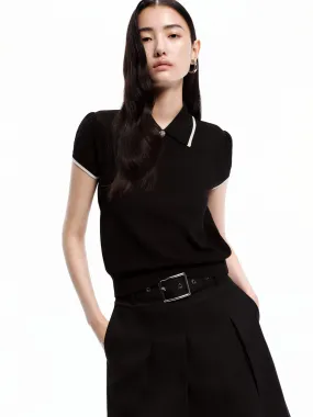Lapel Collar Fitted Top
