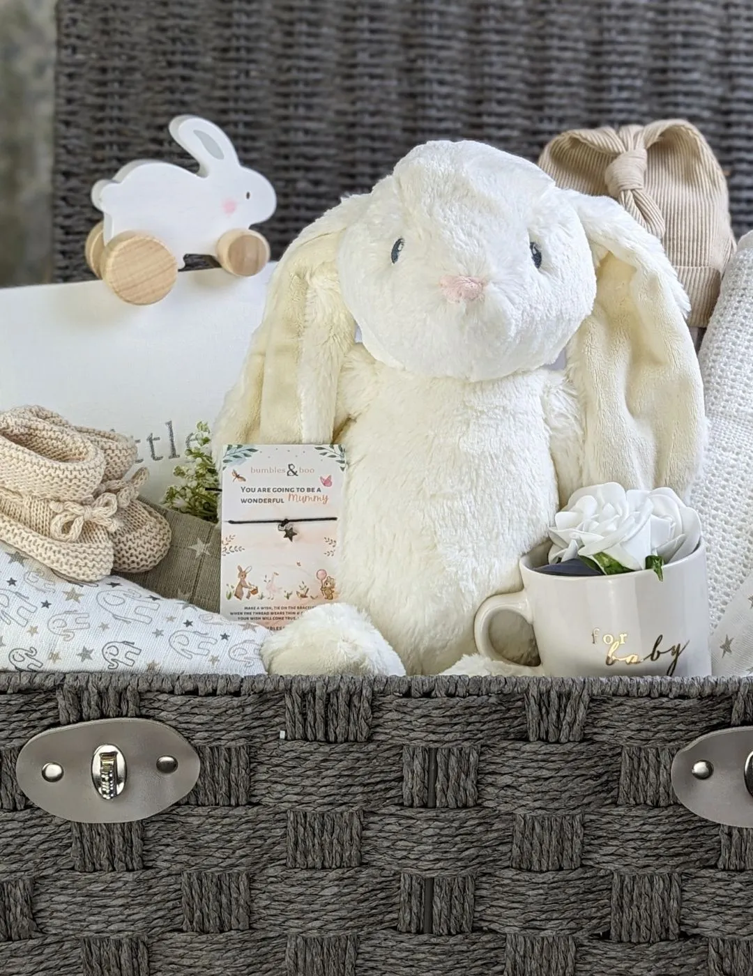 Large Mum To Be Gift - Beautiful Bunny Basket