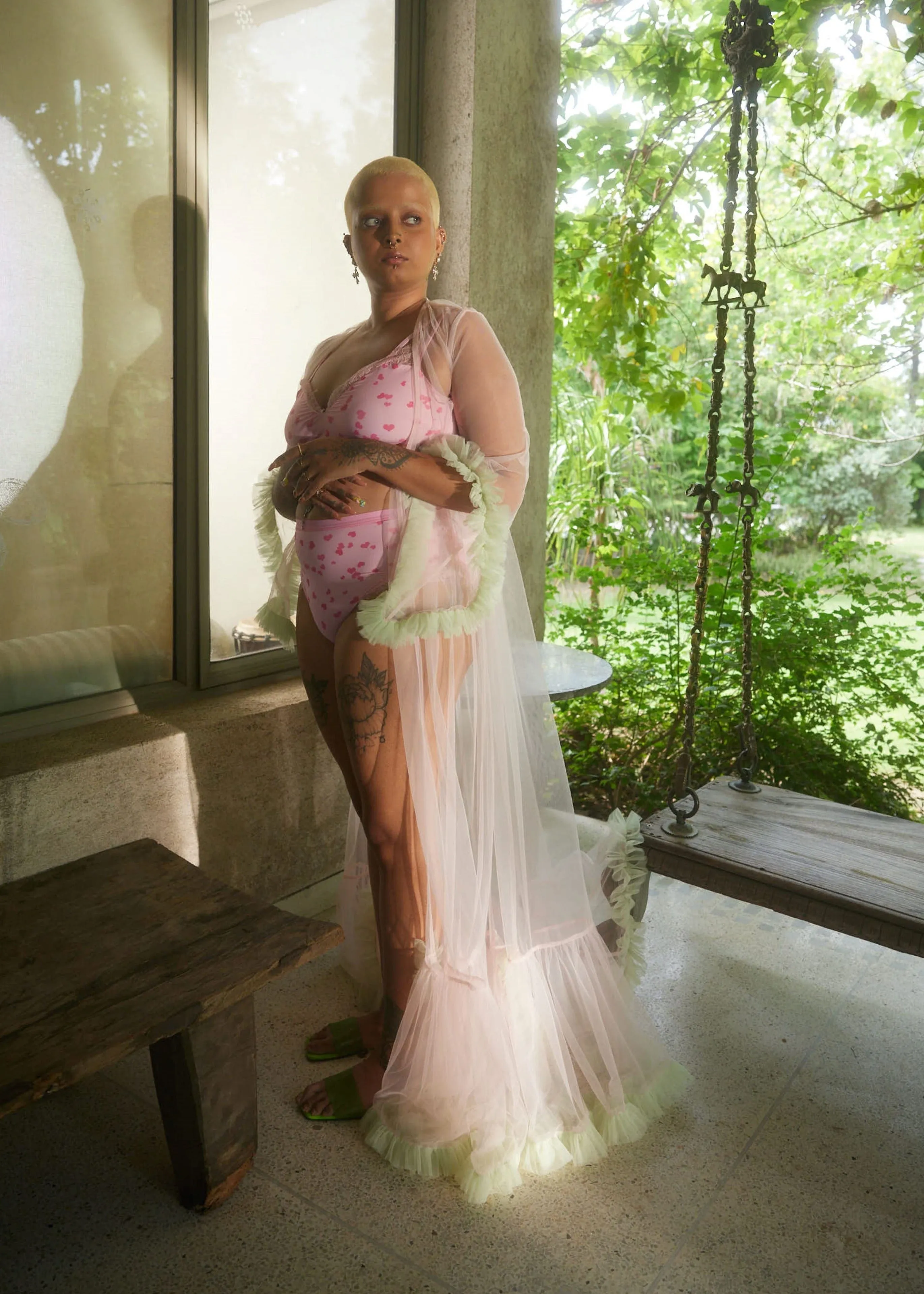 Layla Baby Pink Ruffle Robe
