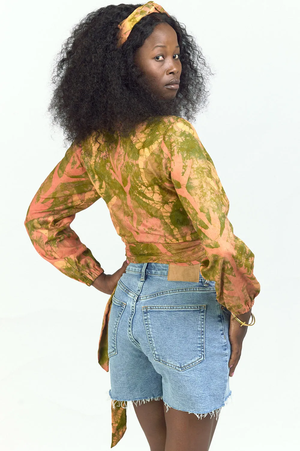 Long Sleeve Wrap Top - Bird of Paradise