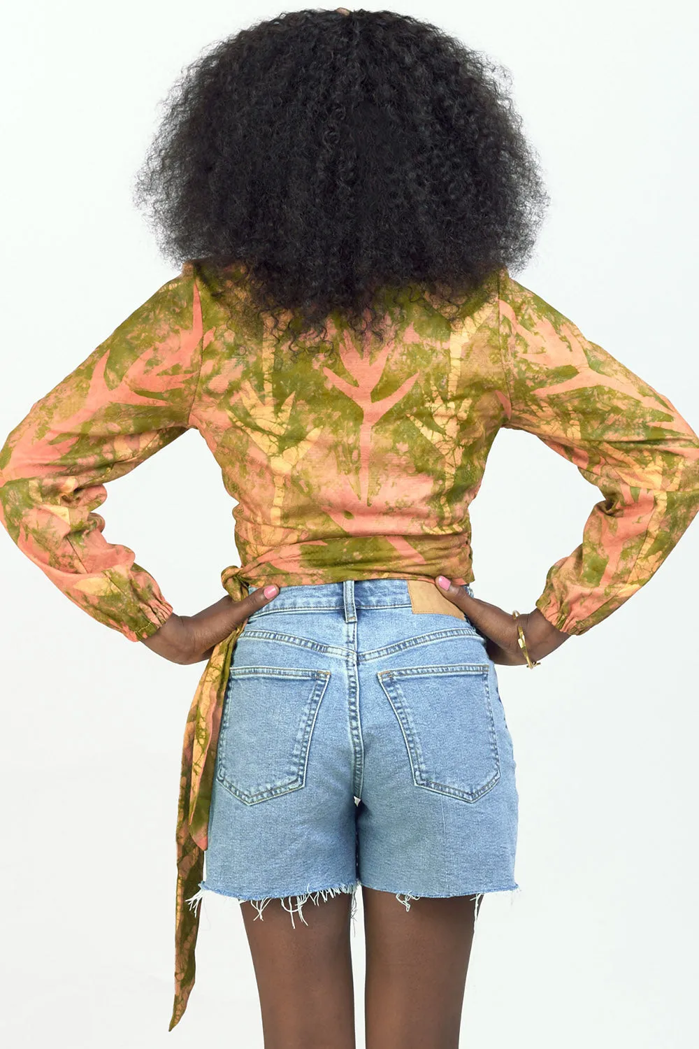 Long Sleeve Wrap Top - Bird of Paradise