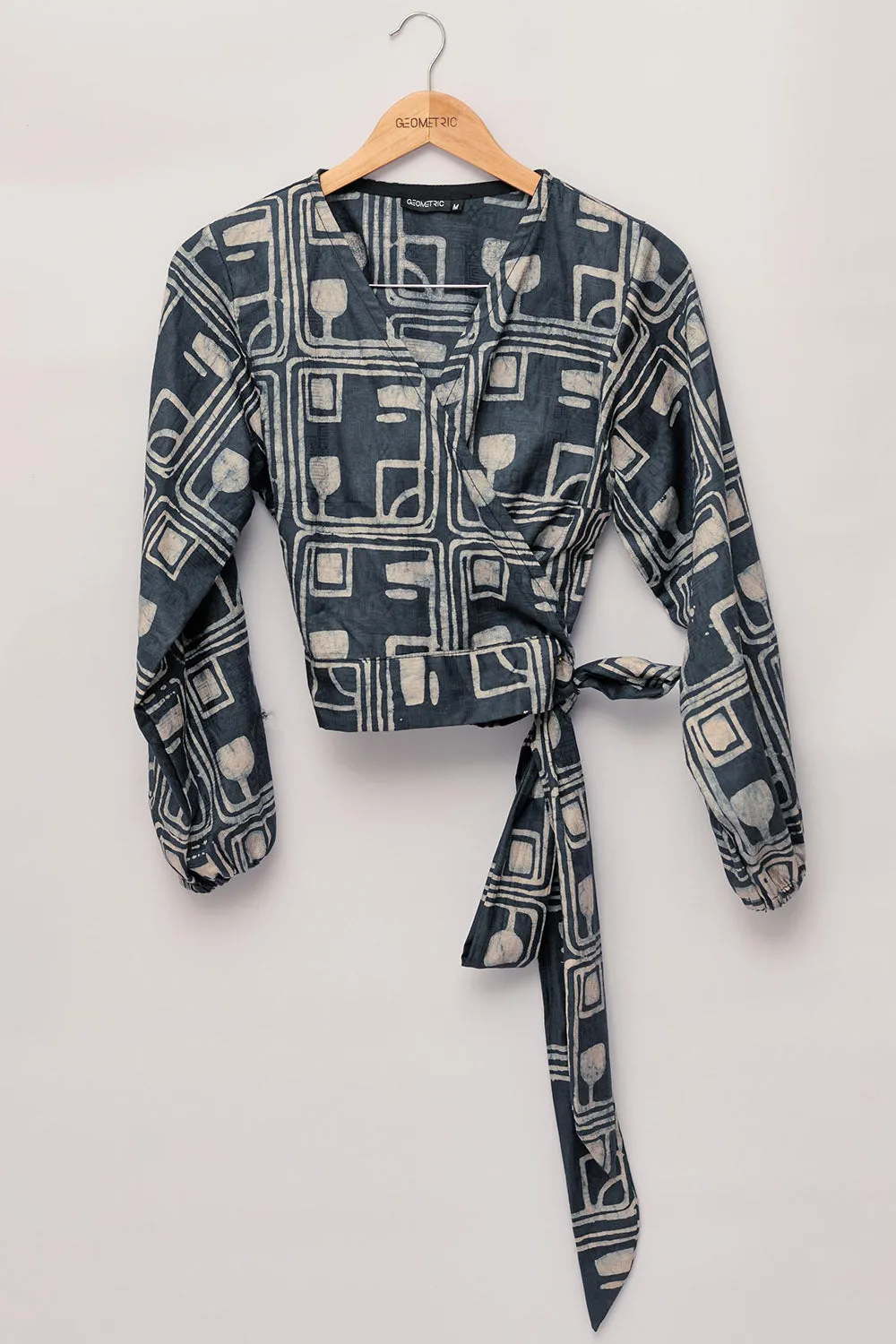 Long Sleeve Wrap Top - Coco Charcoal
