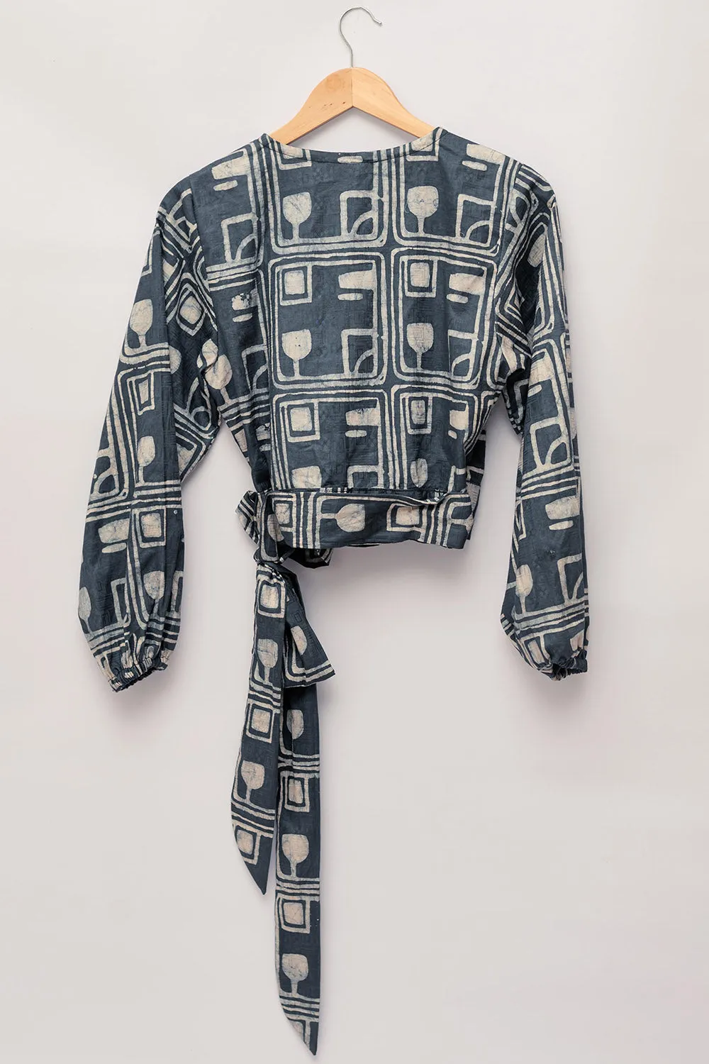 Long Sleeve Wrap Top - Coco Charcoal
