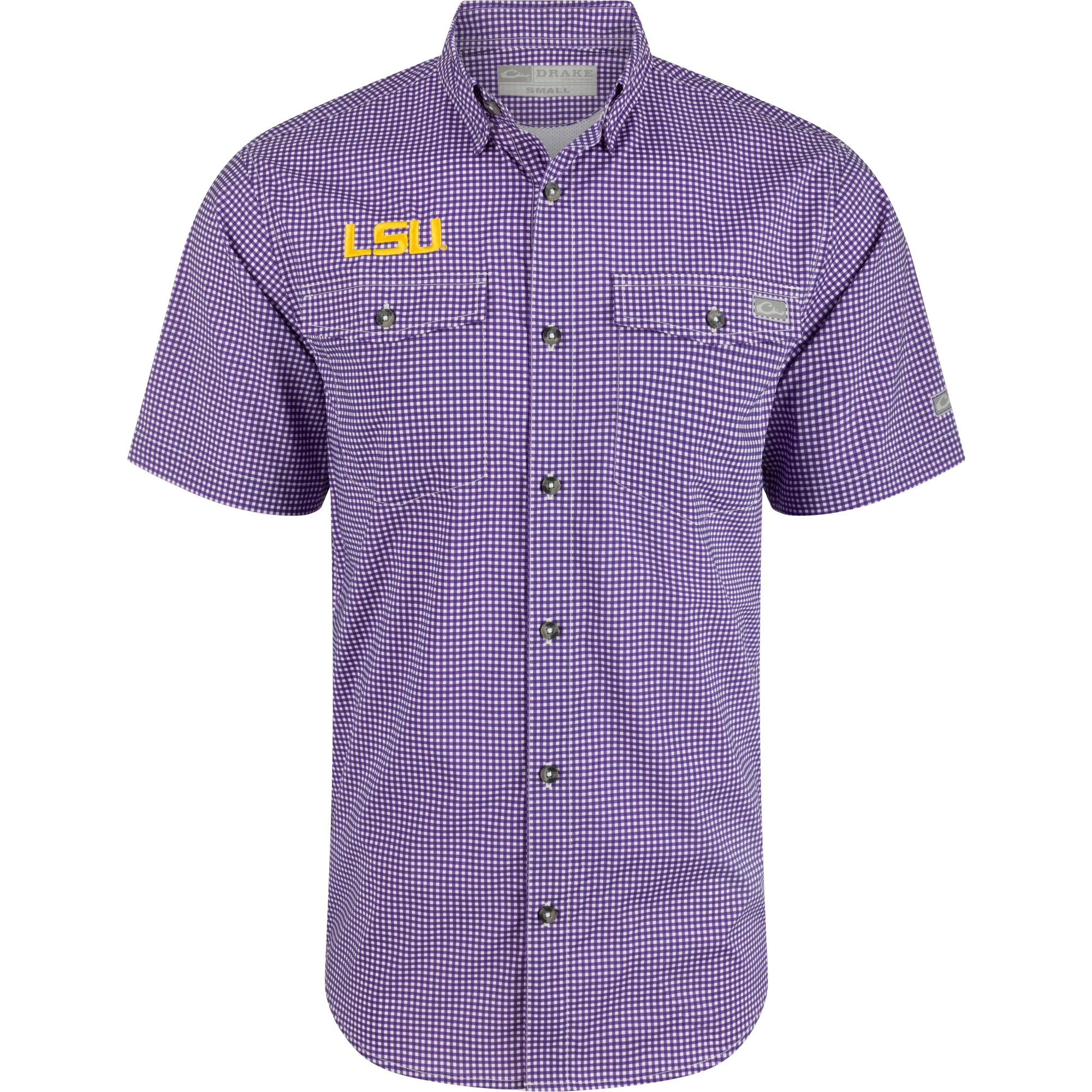 LSU Frat Gingham Short Sleeve Shirt
