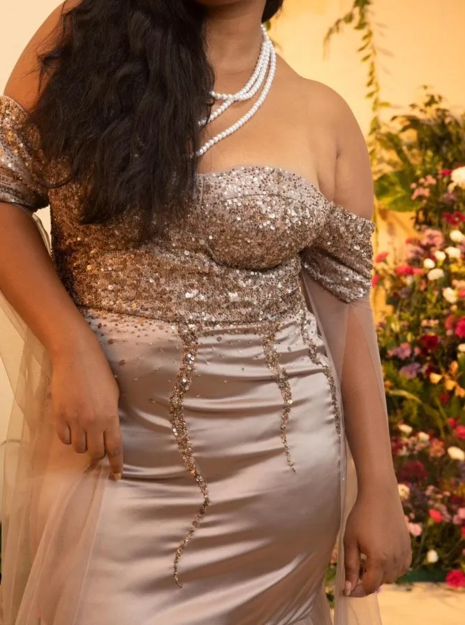 Lucia Hand-Embroidered Trumpet Corset Gown