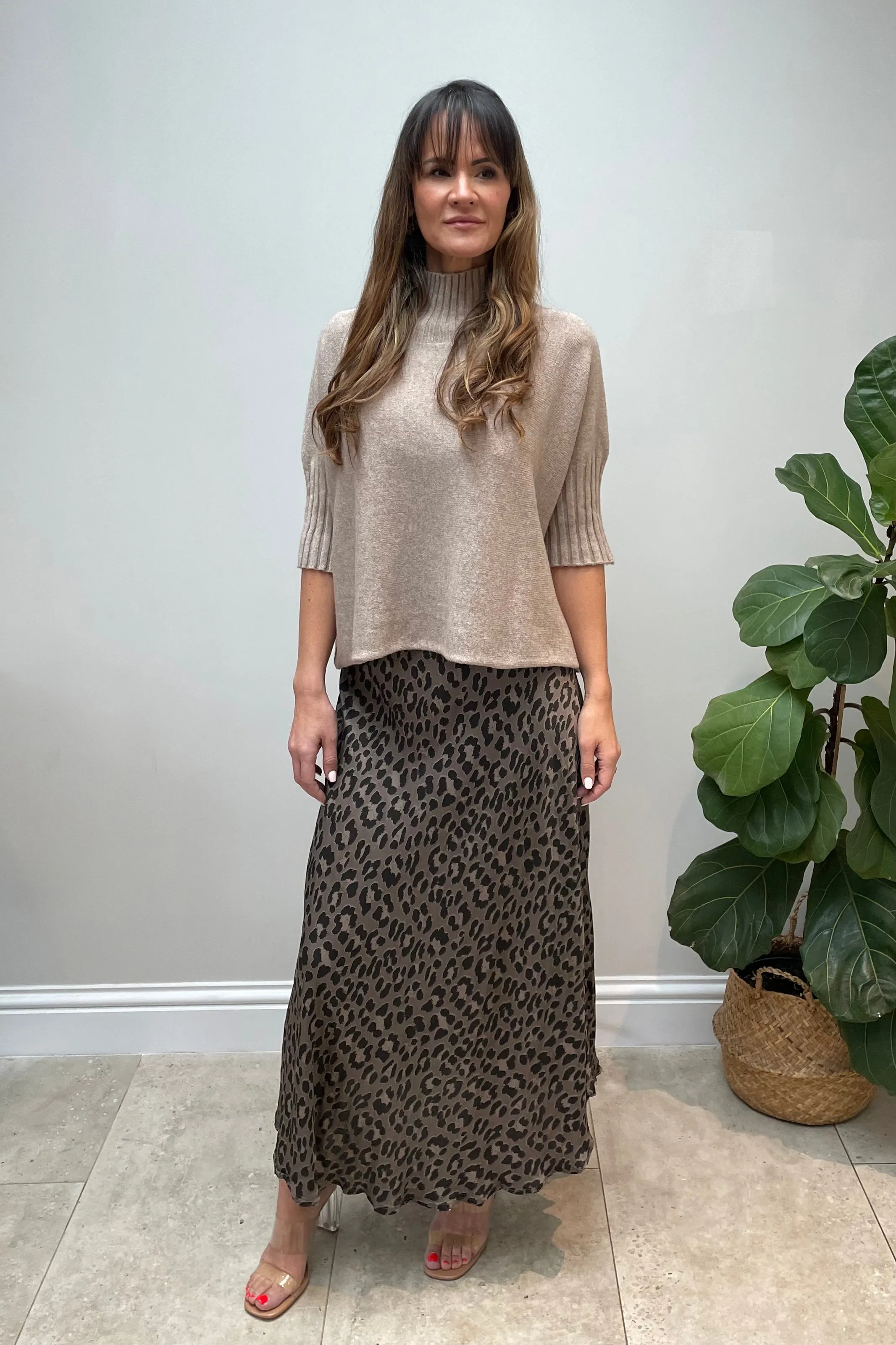 Maddy Silk Mix Printed Skirt