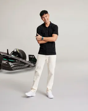 Mens Polka Dot Polo Black