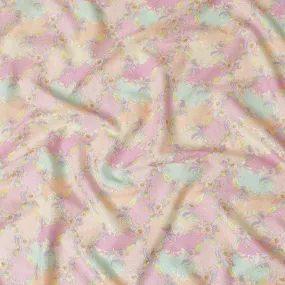 Multicolor Premium pure cotton silk fabric with same tone embrodiery in floral design-D16861