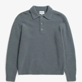 Norse Projects Rasmus Brushed Polo - Mouse Grey
