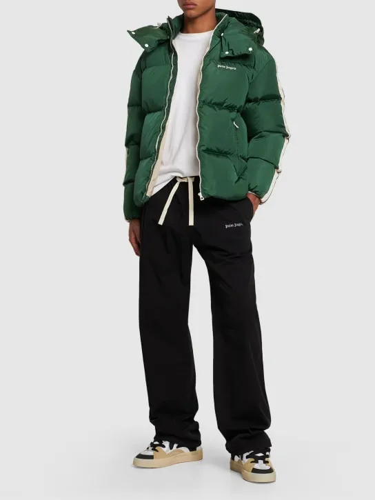 Palm Angels   Hooded nylon down track jacket 