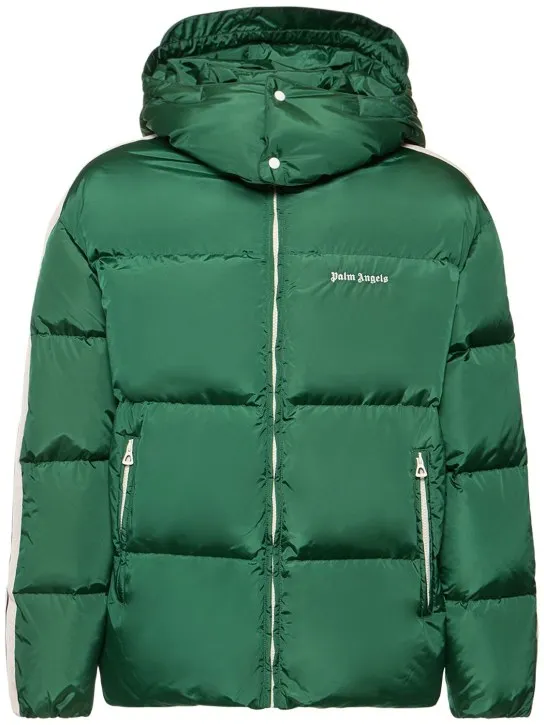 Palm Angels   Hooded nylon down track jacket 