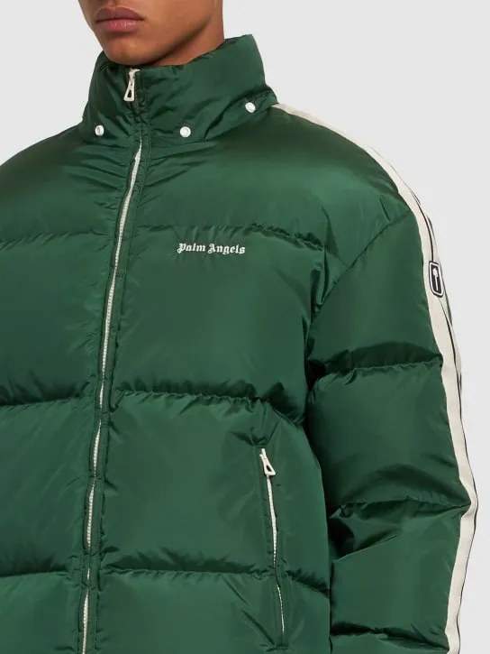 Palm Angels   Hooded nylon down track jacket 