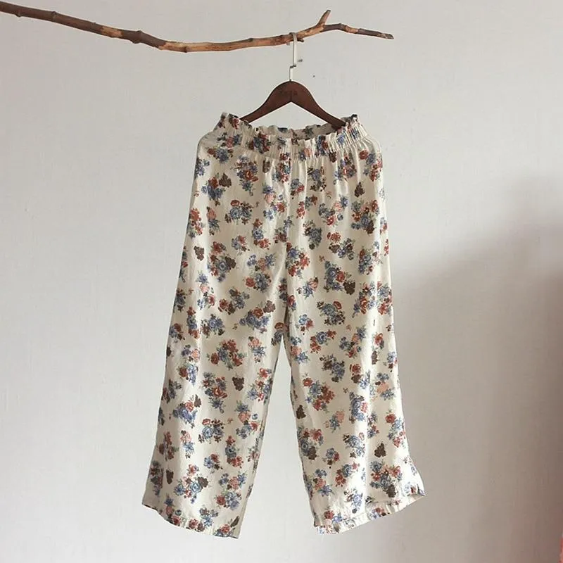 Periwinkle Floral High Waist Palazzo Pants
