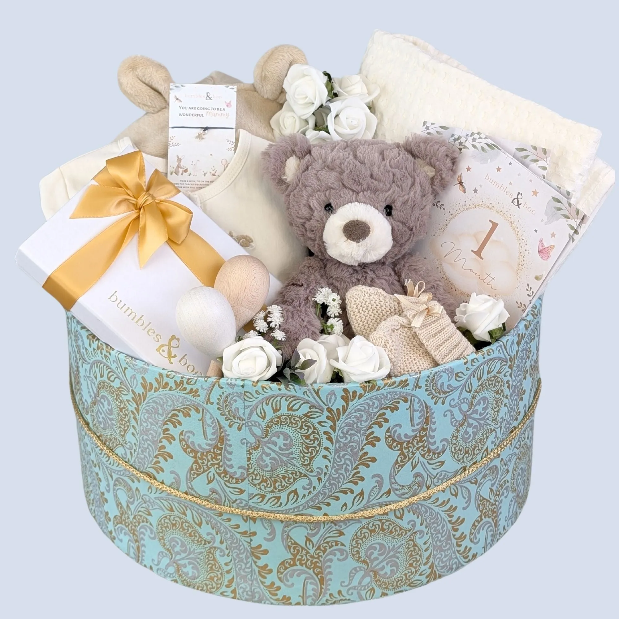 Personalised Large Mum & Baby Gifts Hamper Box Barney Bear & Bunny