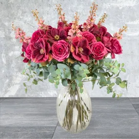 Pink and Burgundy Artificial Flower Arrangement