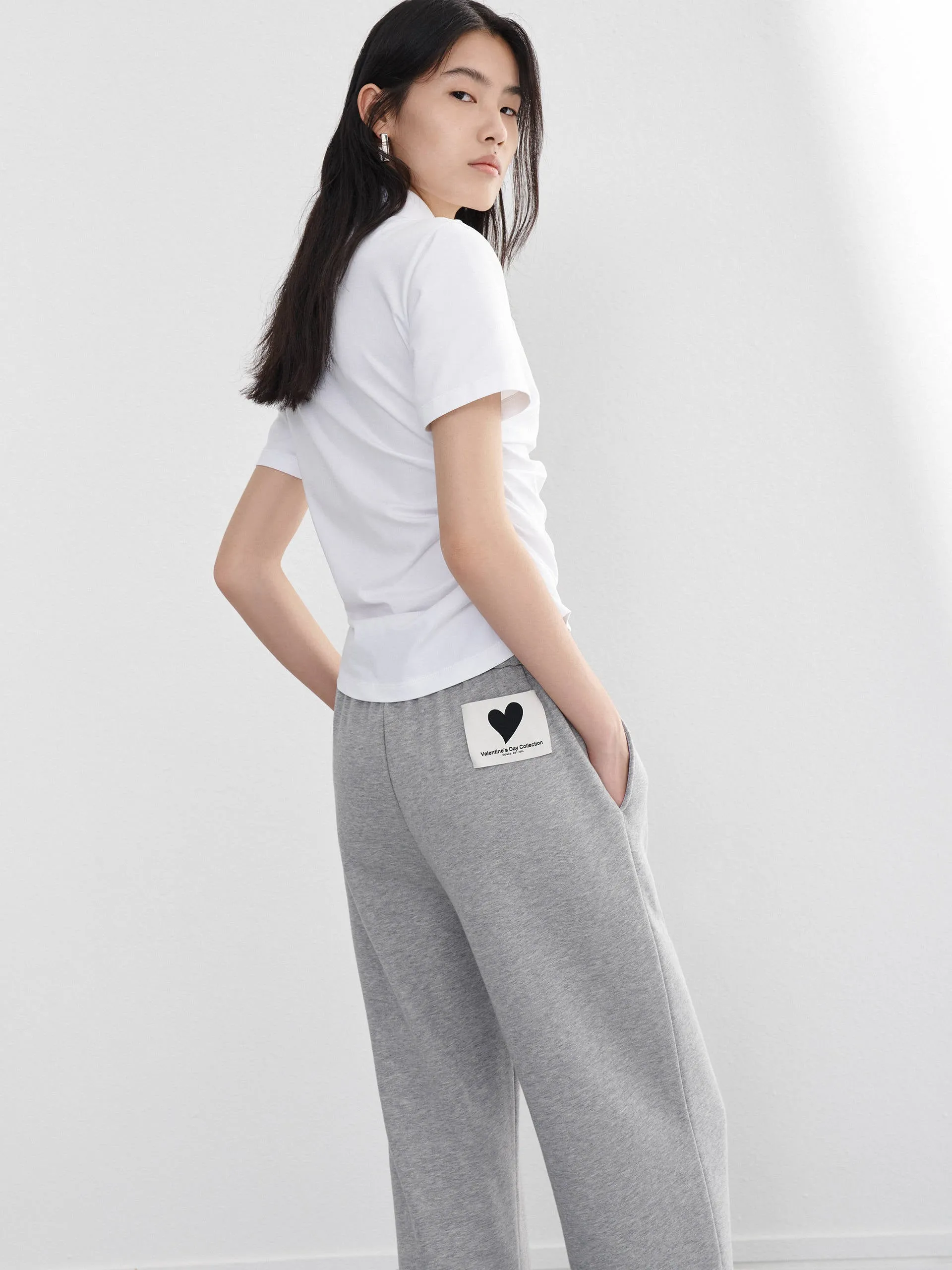 Pleated Slanted Placket Top