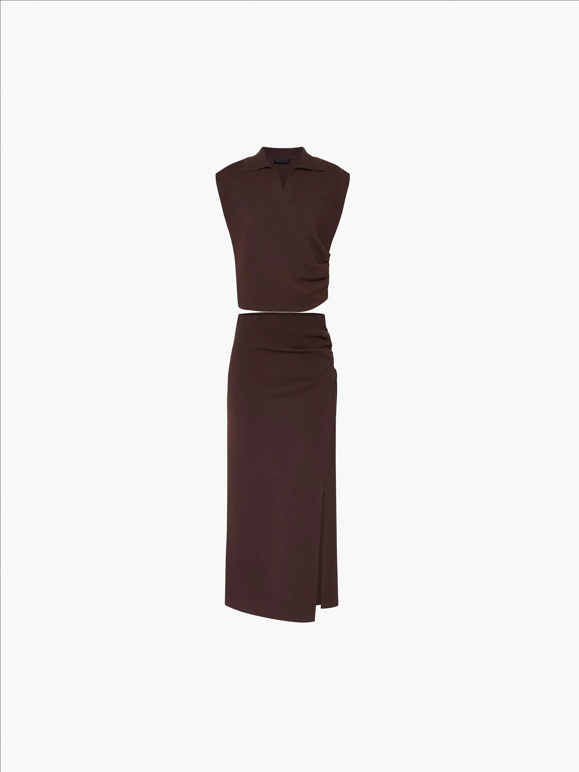 Polo Collar Fitted Dress Set