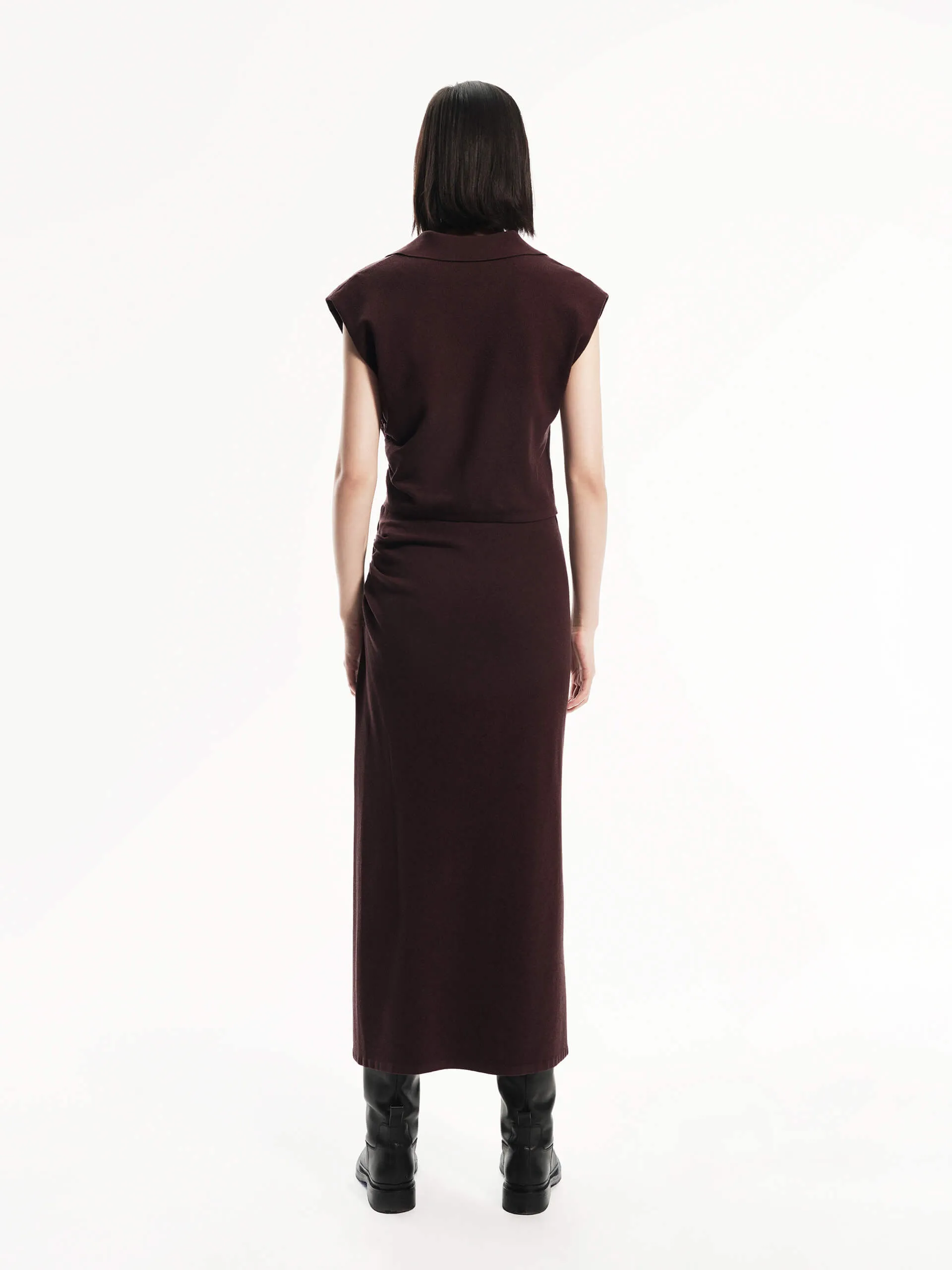 Polo Collar Fitted Dress Set