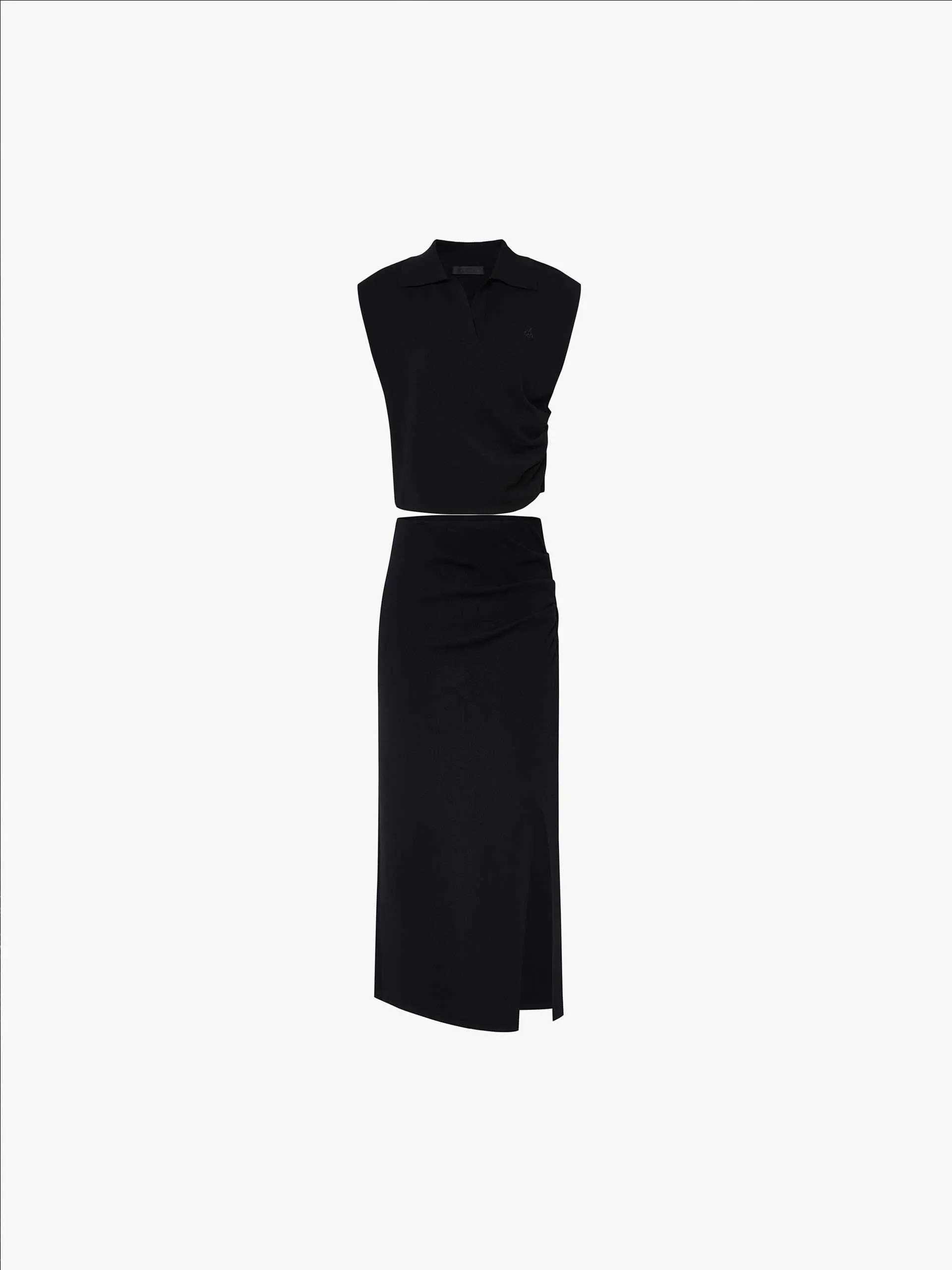 Polo Collar Fitted Dress Set