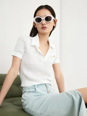 Polo Collar Structured Top