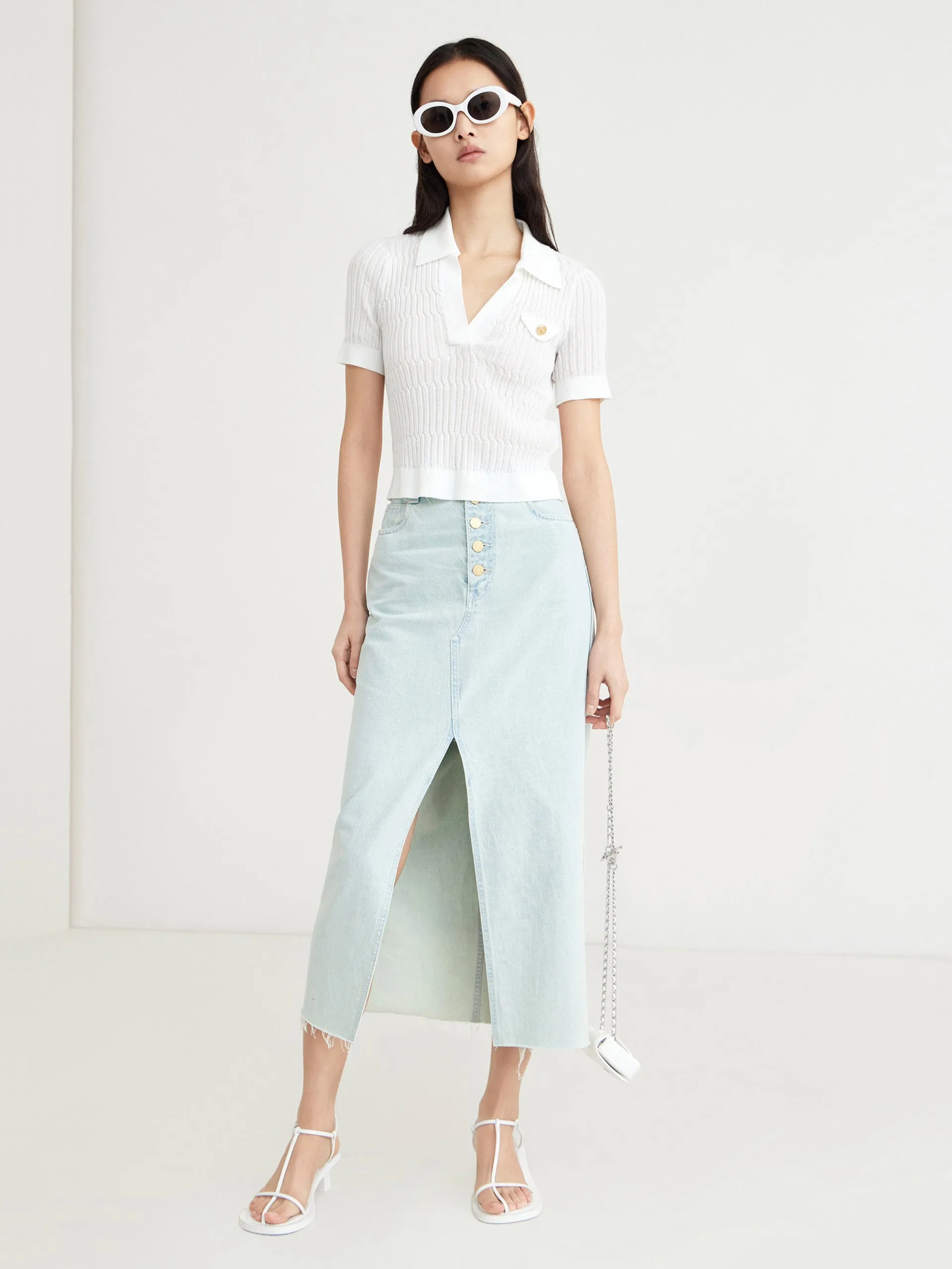 Polo Collar Structured Top