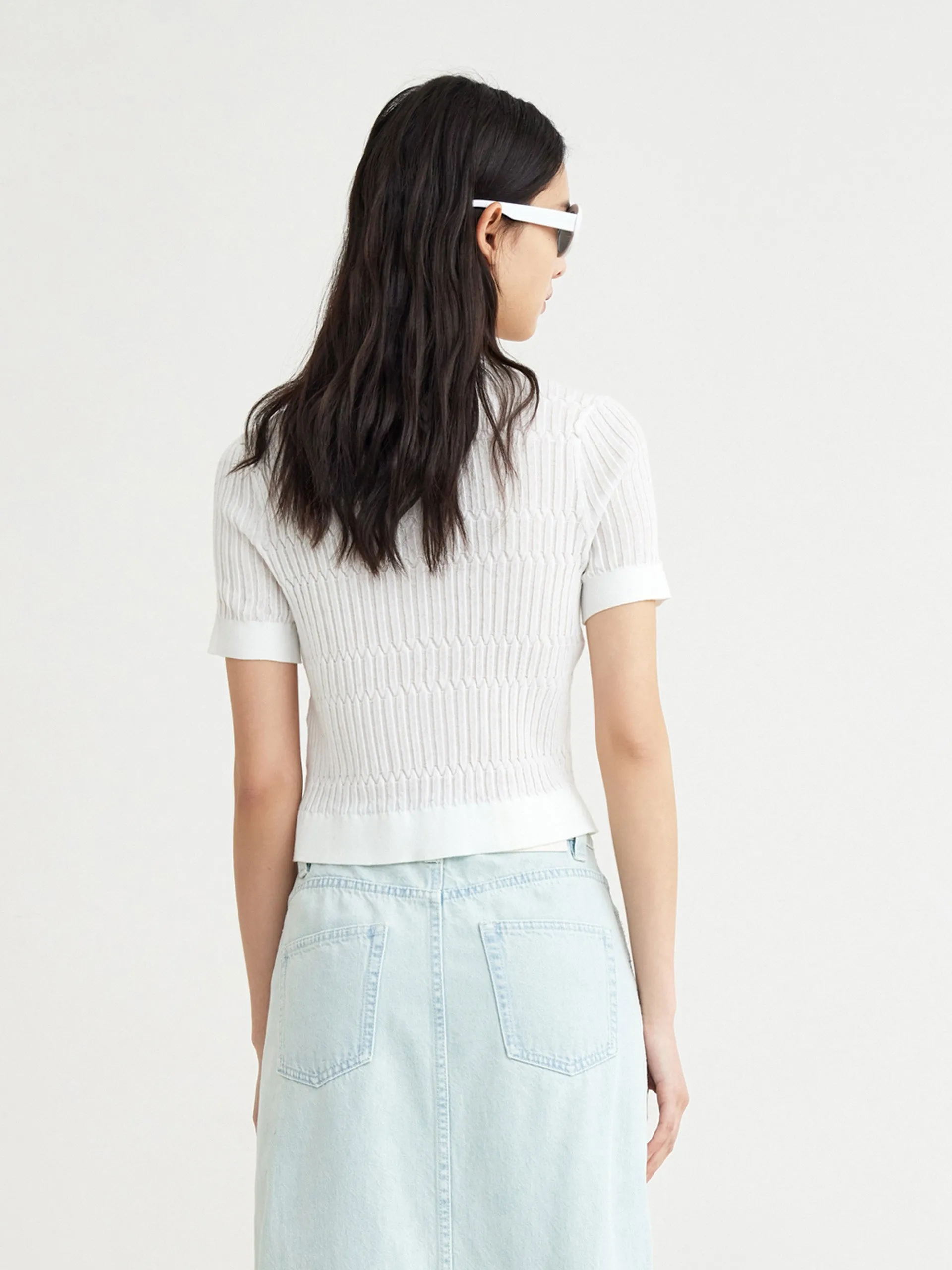 Polo Collar Structured Top