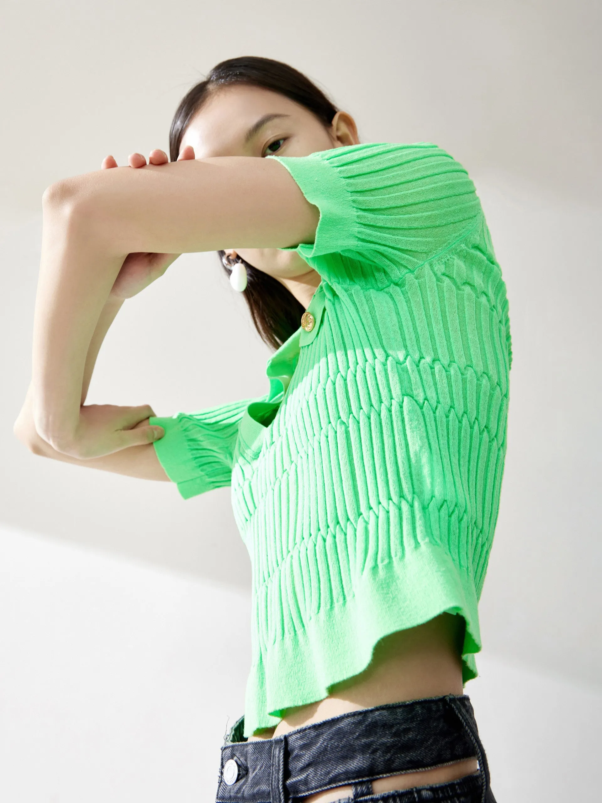 Polo Collar Structured Top
