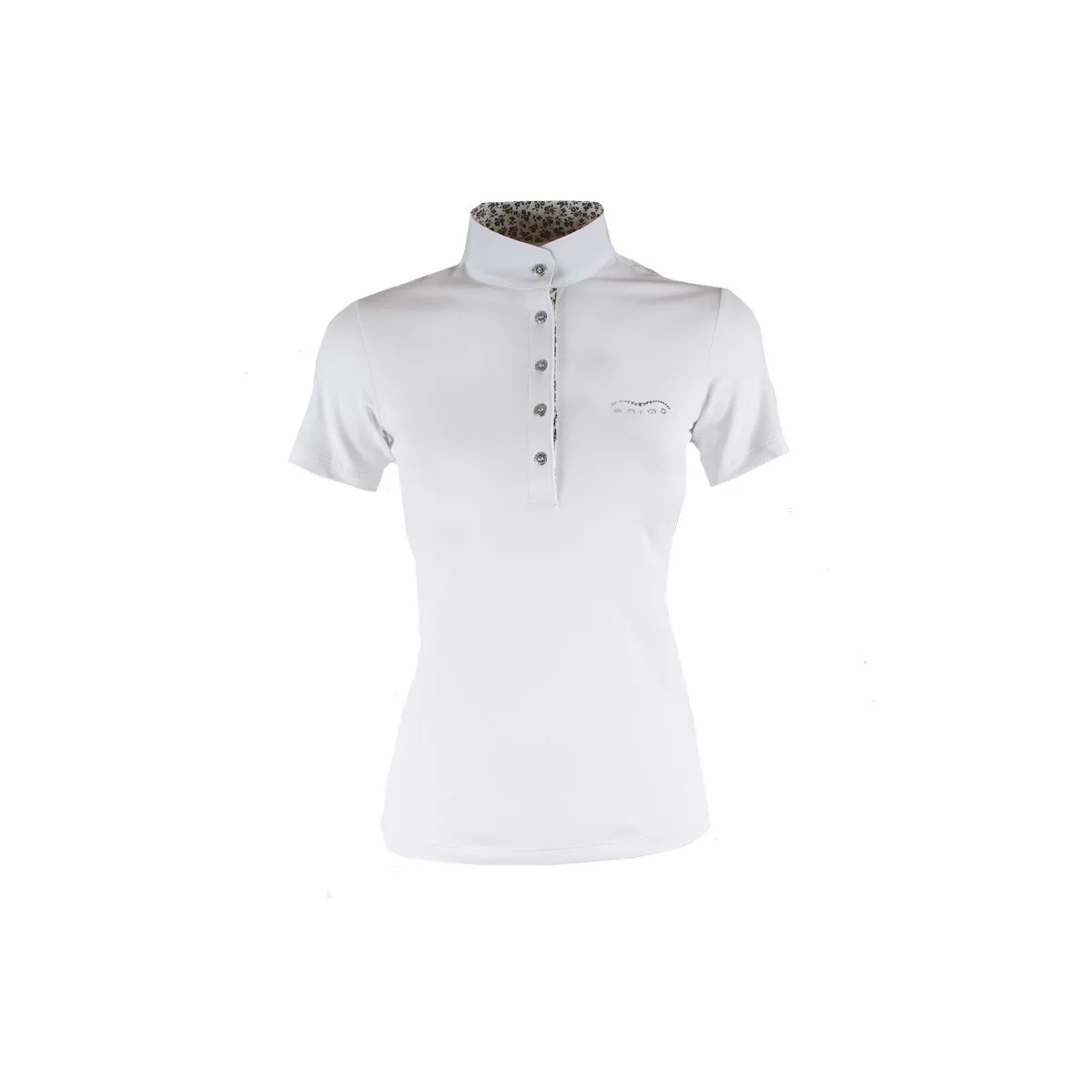 POLO DA CONCORSO DONNA PIQUET COLLO COREANA Mod. BASILEA/15 ANIMO Col. BIANCO