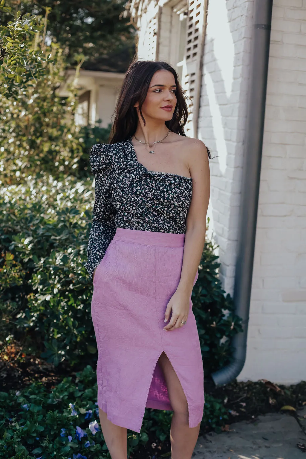 Pressed On Midi Skirt (PURPLE)