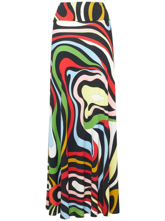 Pucci   Jersey Marmo print maxi skirt 