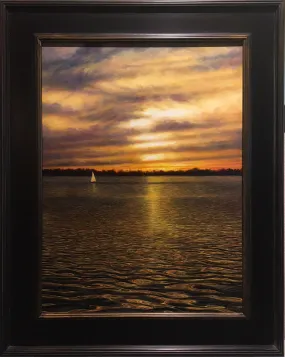 "Liquid Gold" by Roderick O'Flaherty - Realism Painting of Sunset