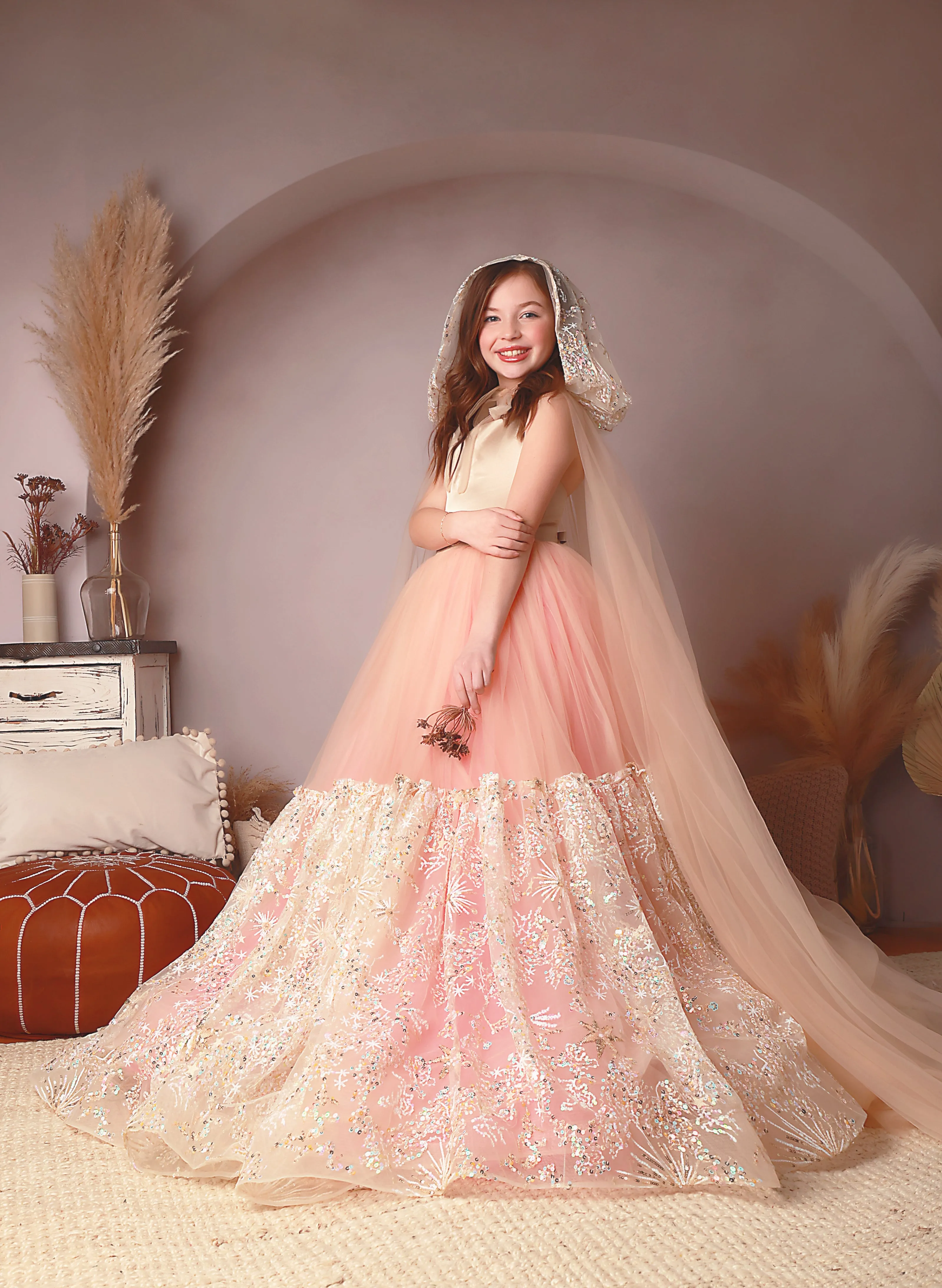 "Nassau" - Starry Hooded tulle Cape