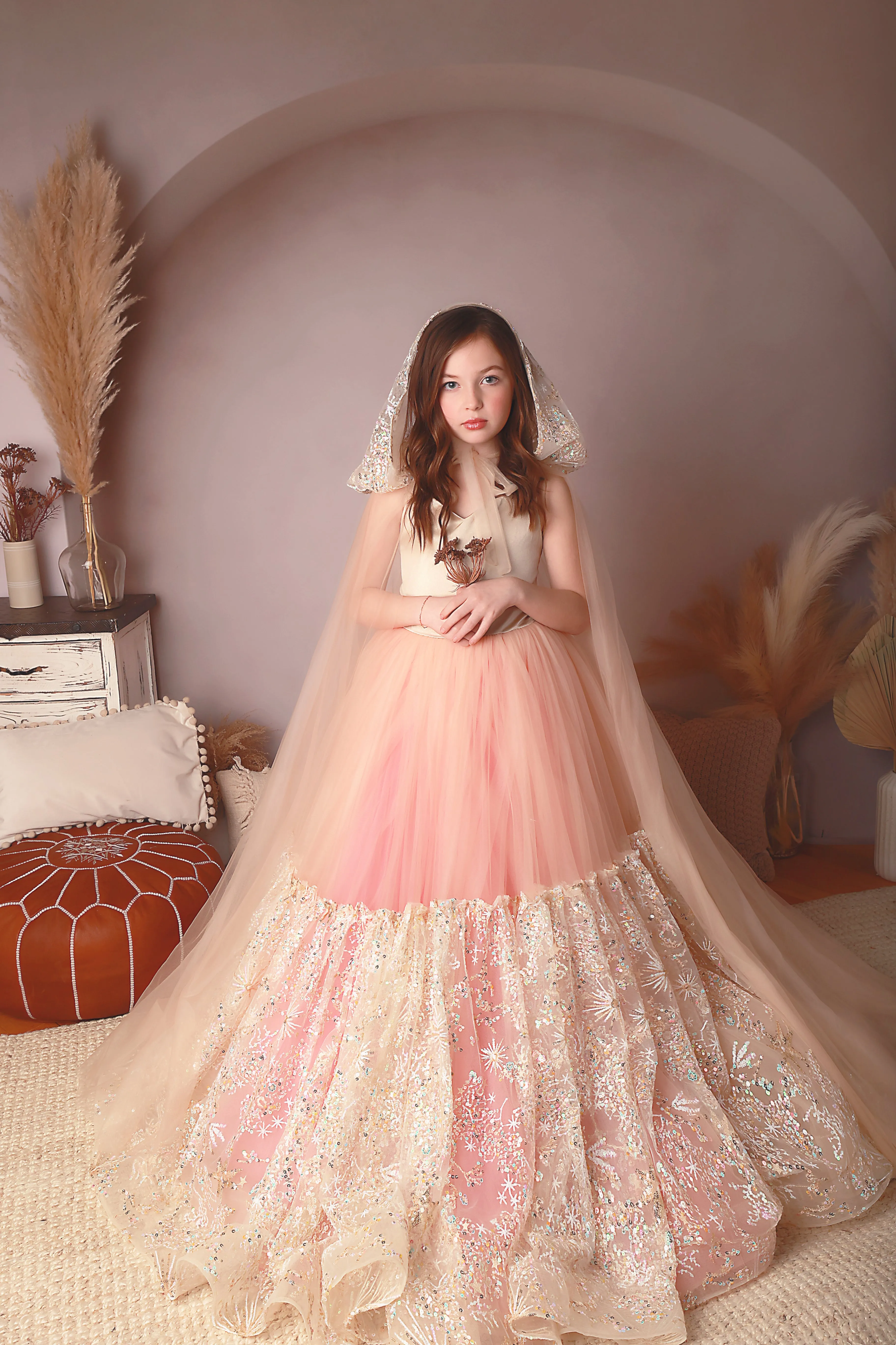 "Nassau" - Starry Hooded tulle Cape