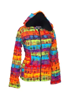 Rainbow Owl Print Hoodie