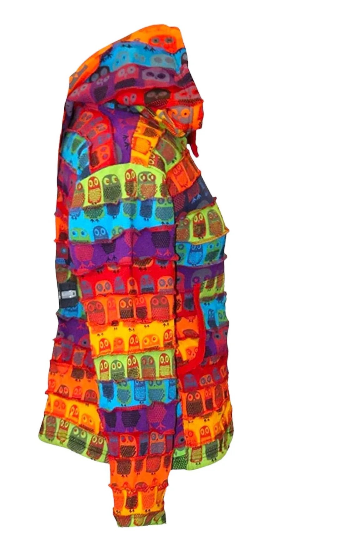 Rainbow Owl Print Hoodie