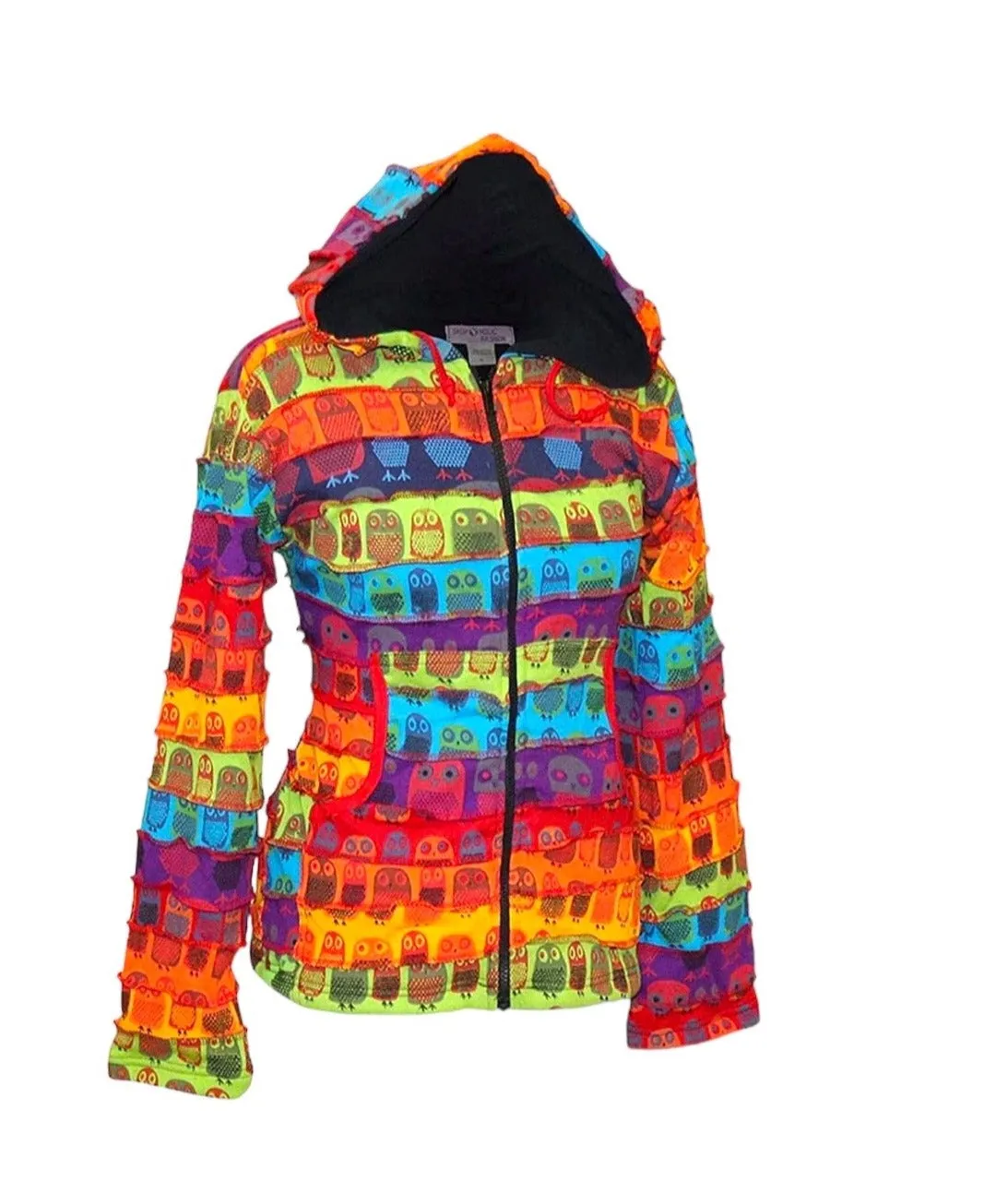 Rainbow Owl Print Hoodie