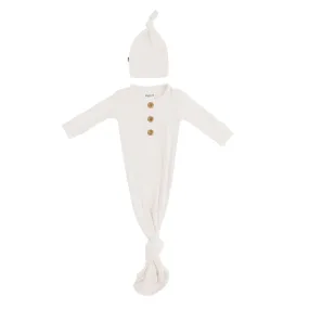 Ribbed Knotted Gown & Hat - Newborn