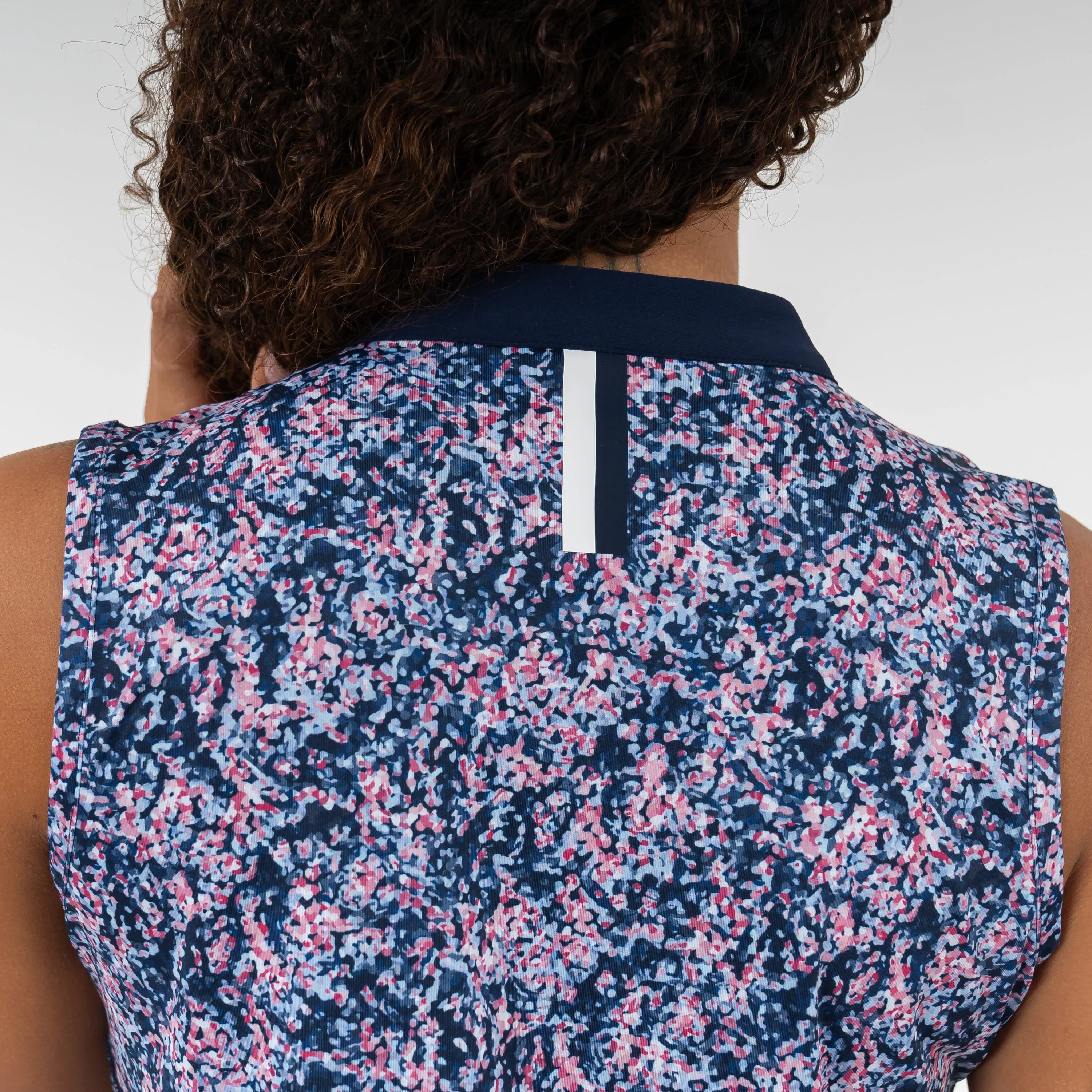Rosette Sleeveless Zip | The Rosette - Fleet Navy