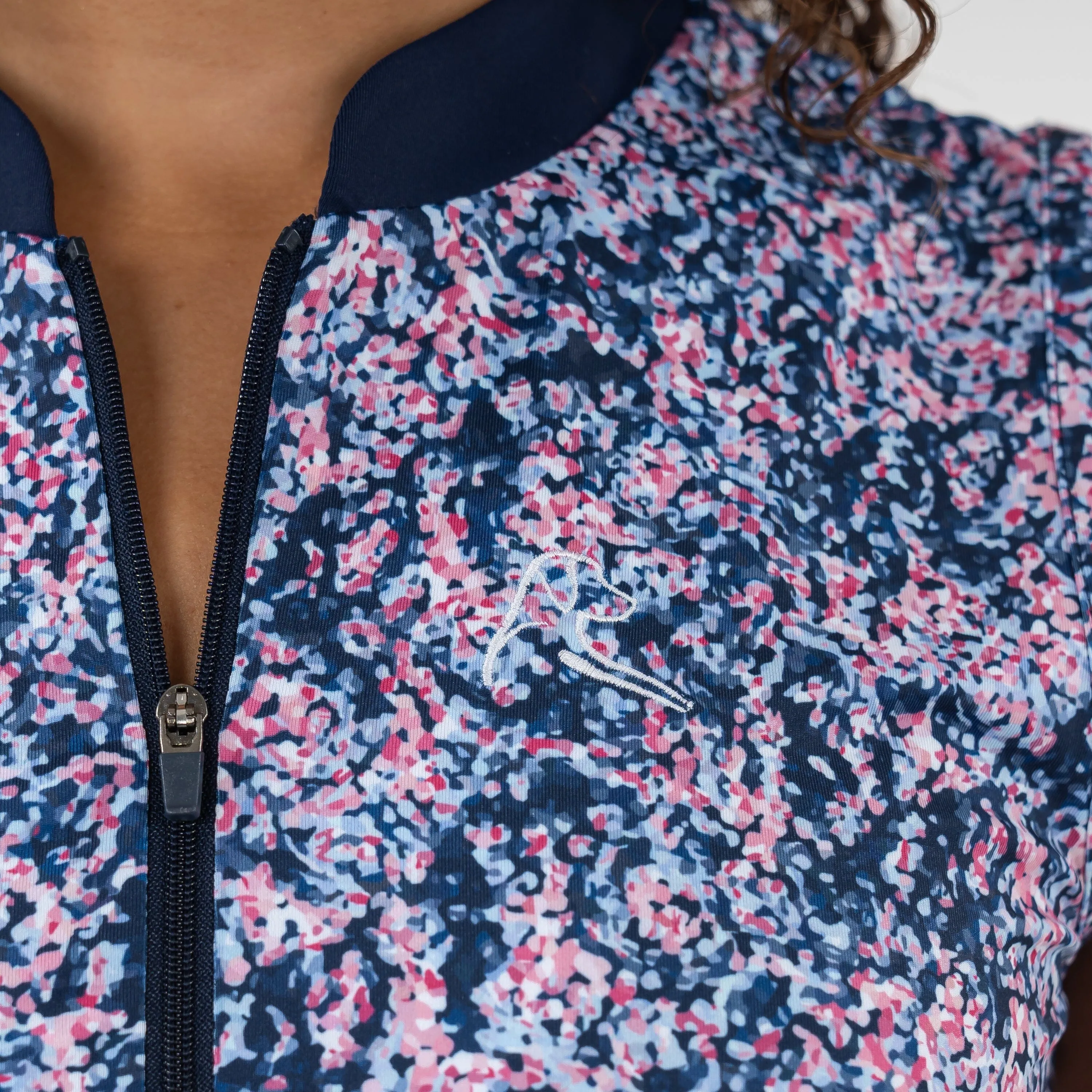 Rosette Sleeveless Zip | The Rosette - Fleet Navy