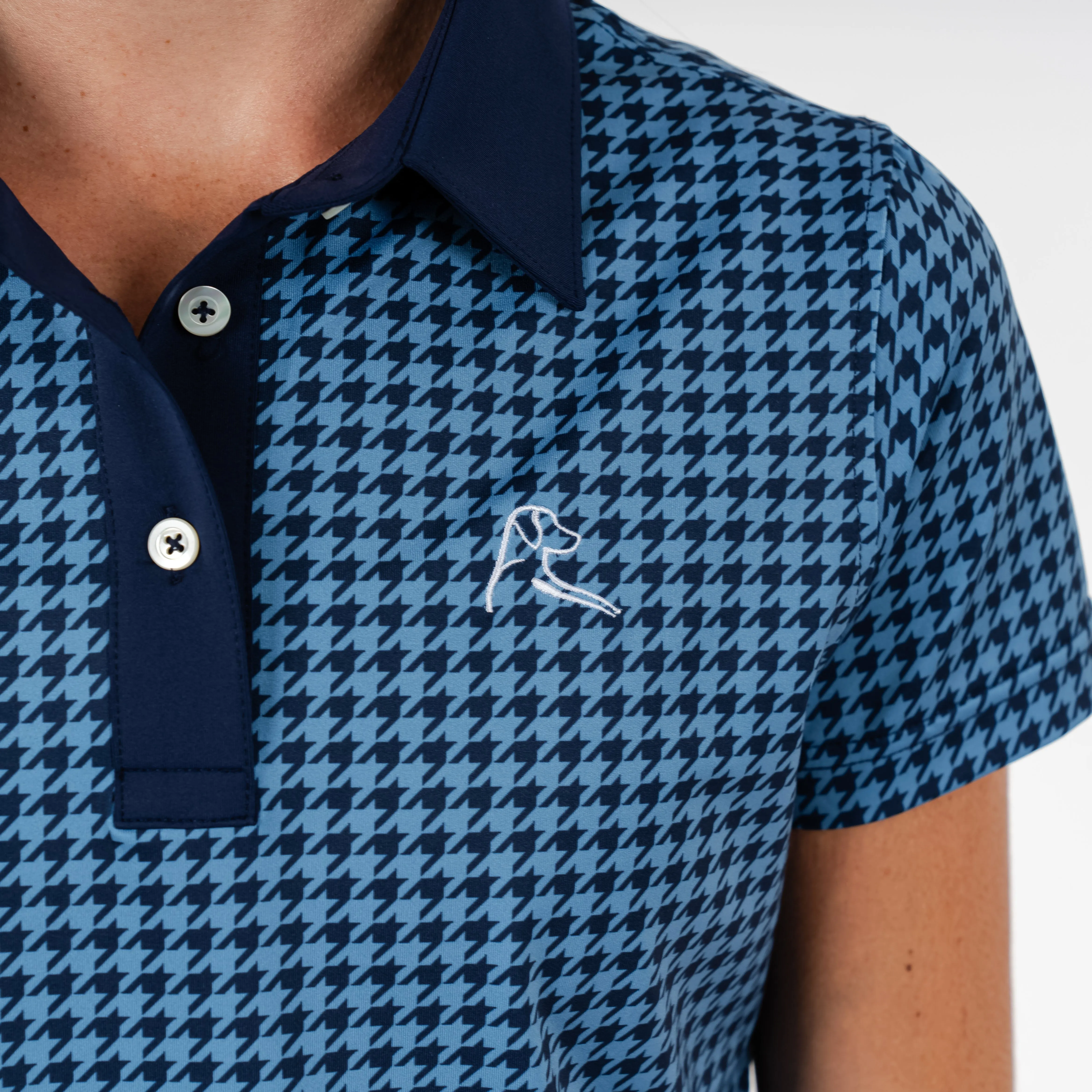 Royal Houndstooth Performance Polo | The Royal Houndstooth - Highcountry Blue/Fleet Navy