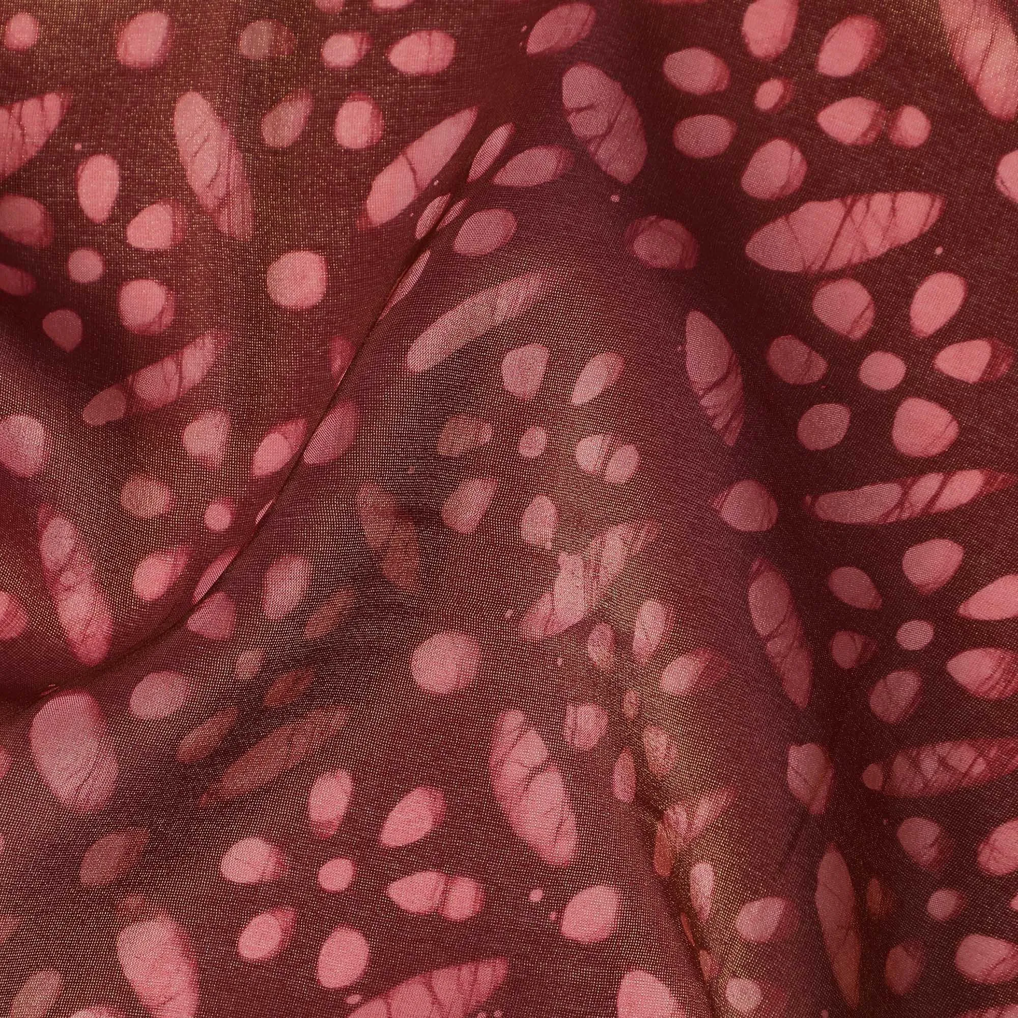 Rustic Rose Organza Fabric - Blush Dot Matrix Print, 110cm Width, Delicate Shimmer Finish-D18947