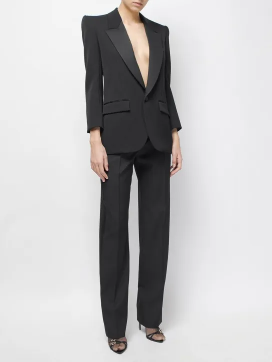 Saint Laurent   Grain de poudre high waist wool pants 