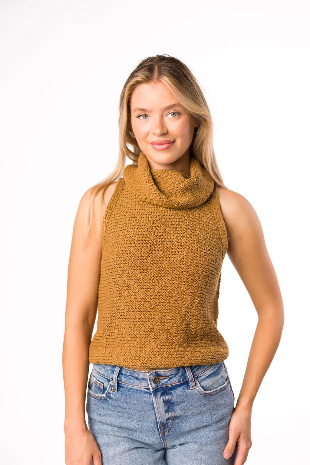Salma Sweater Crop Top in Coffee