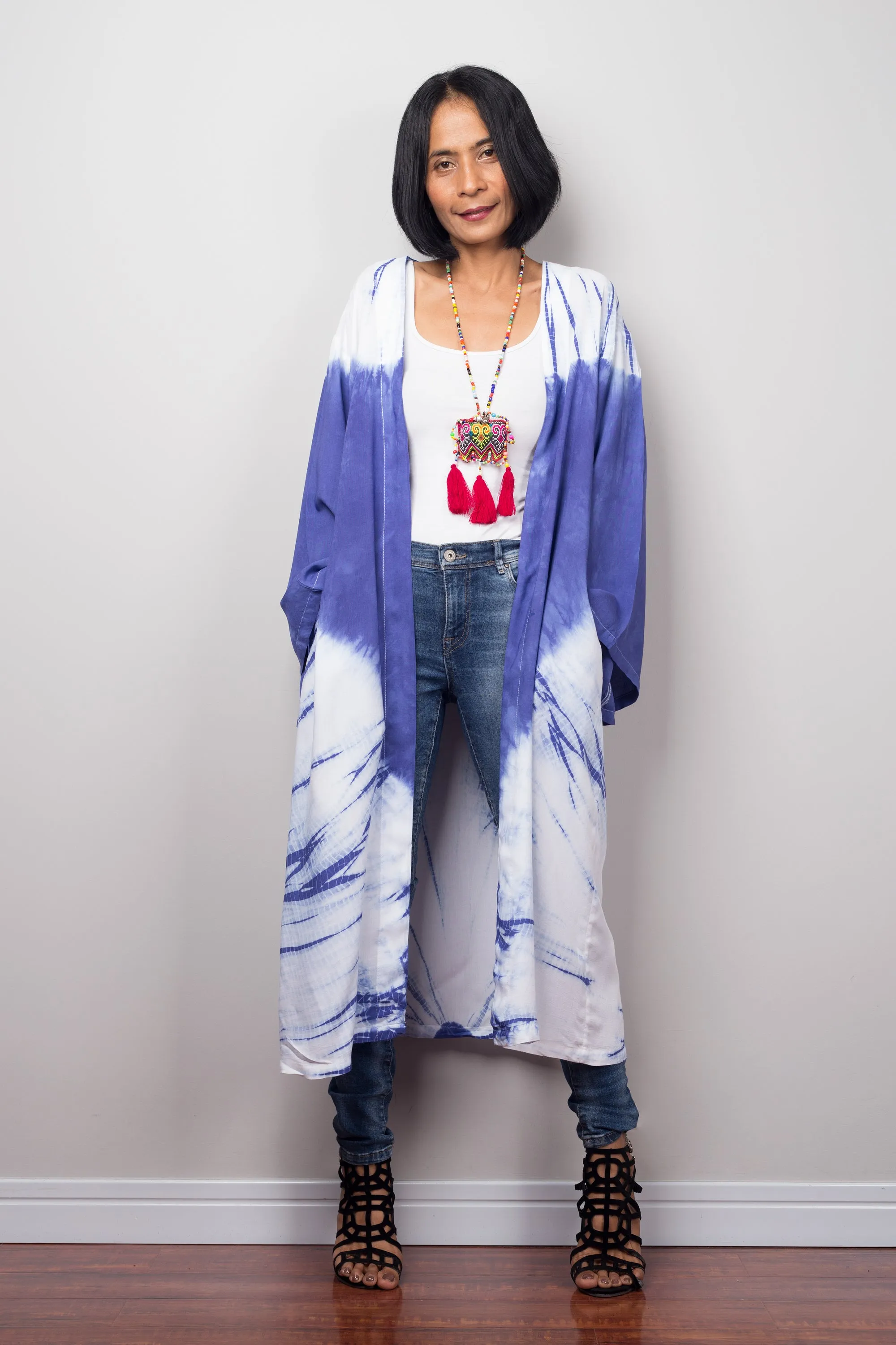 Shibori tie dye robe