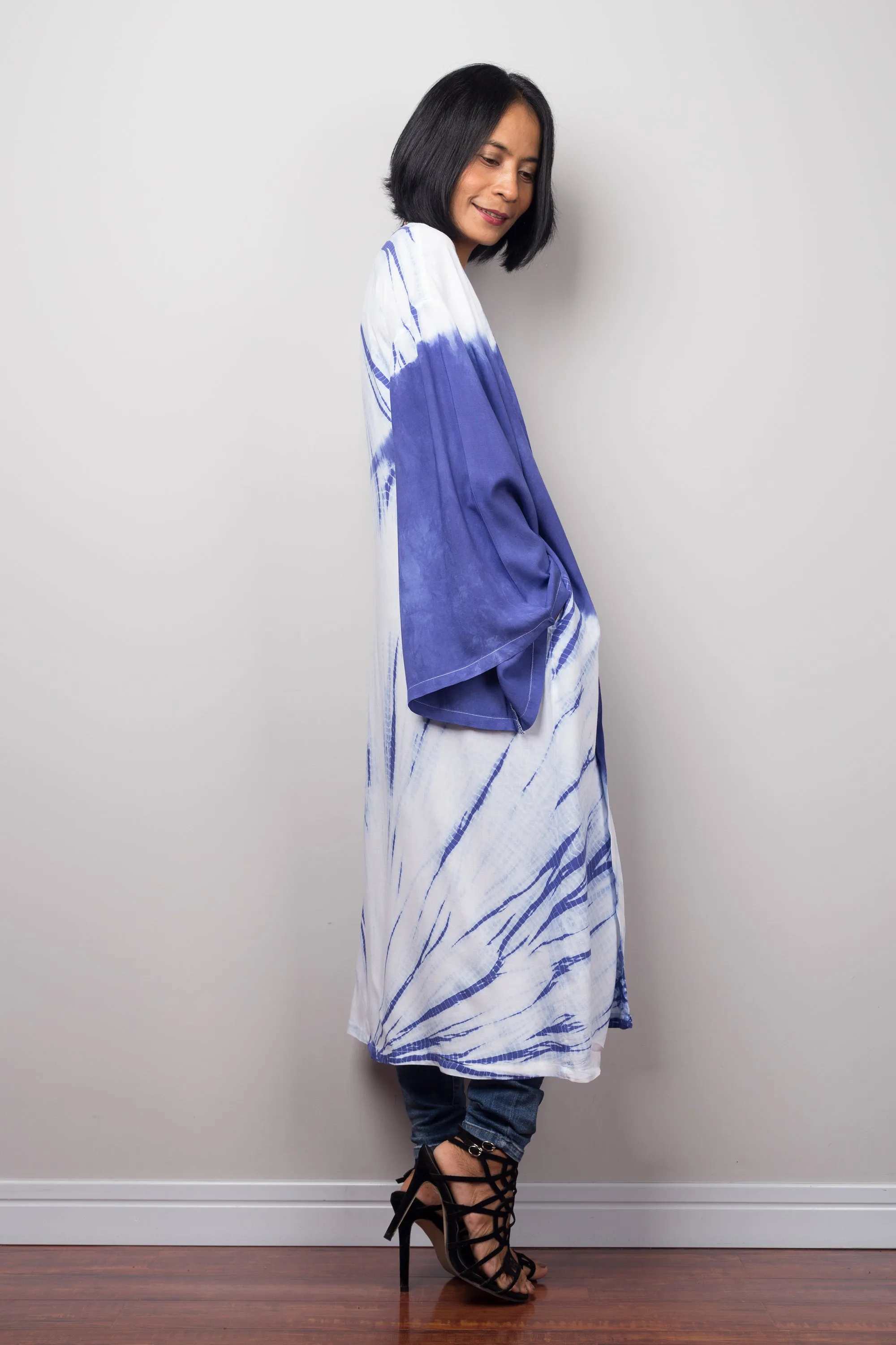 Shibori tie dye robe